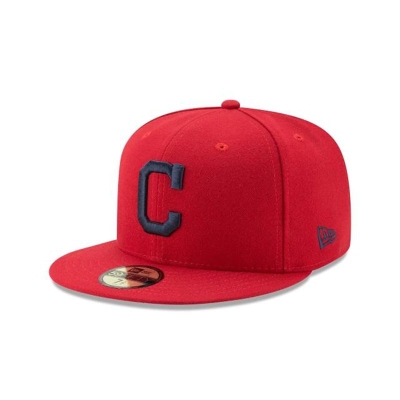 Red Cleveland Indians Hat - New Era MLB Authentic Collection 59FIFTY Fitted Caps USA1364792